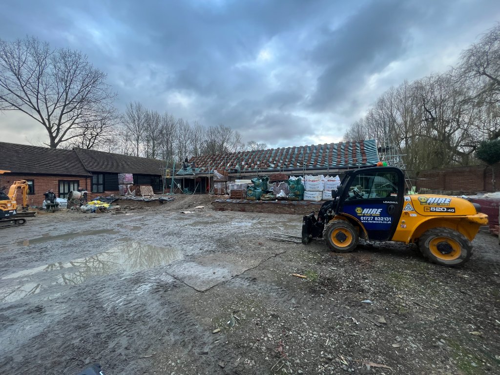 Barn New Roof — Clay Tile Delivery Loaded, Hertfordshire