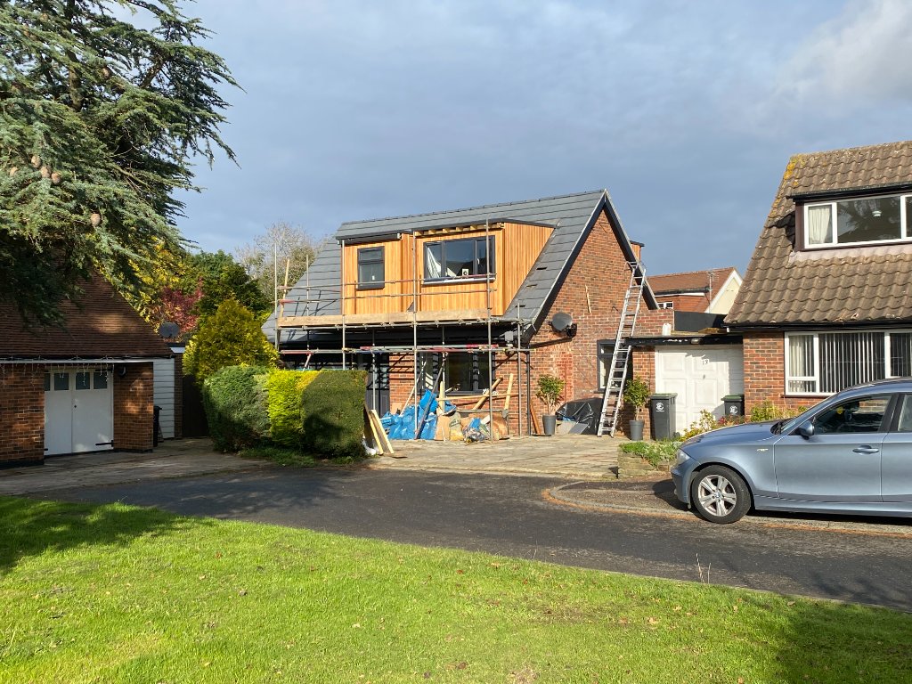 Epping Roofers — Jake on Barn Build Site, Hertfordshire