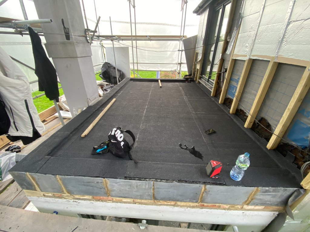 Felt Flat Roof — Mineral Cap Sheet Applied, Essex