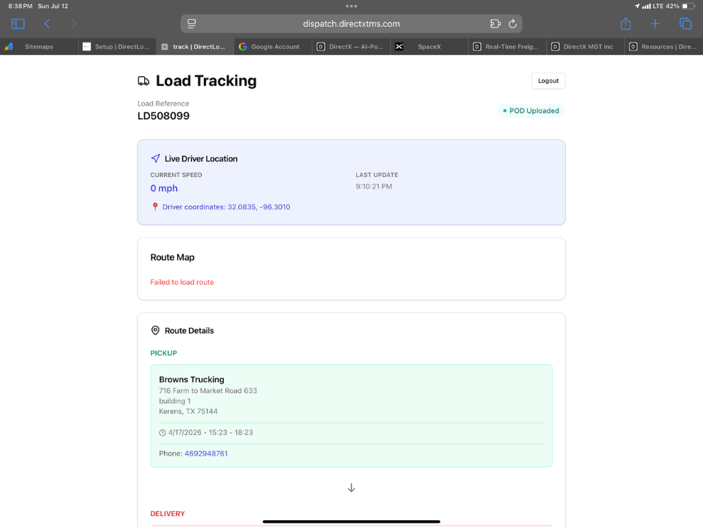 Customers track loads without calling you.