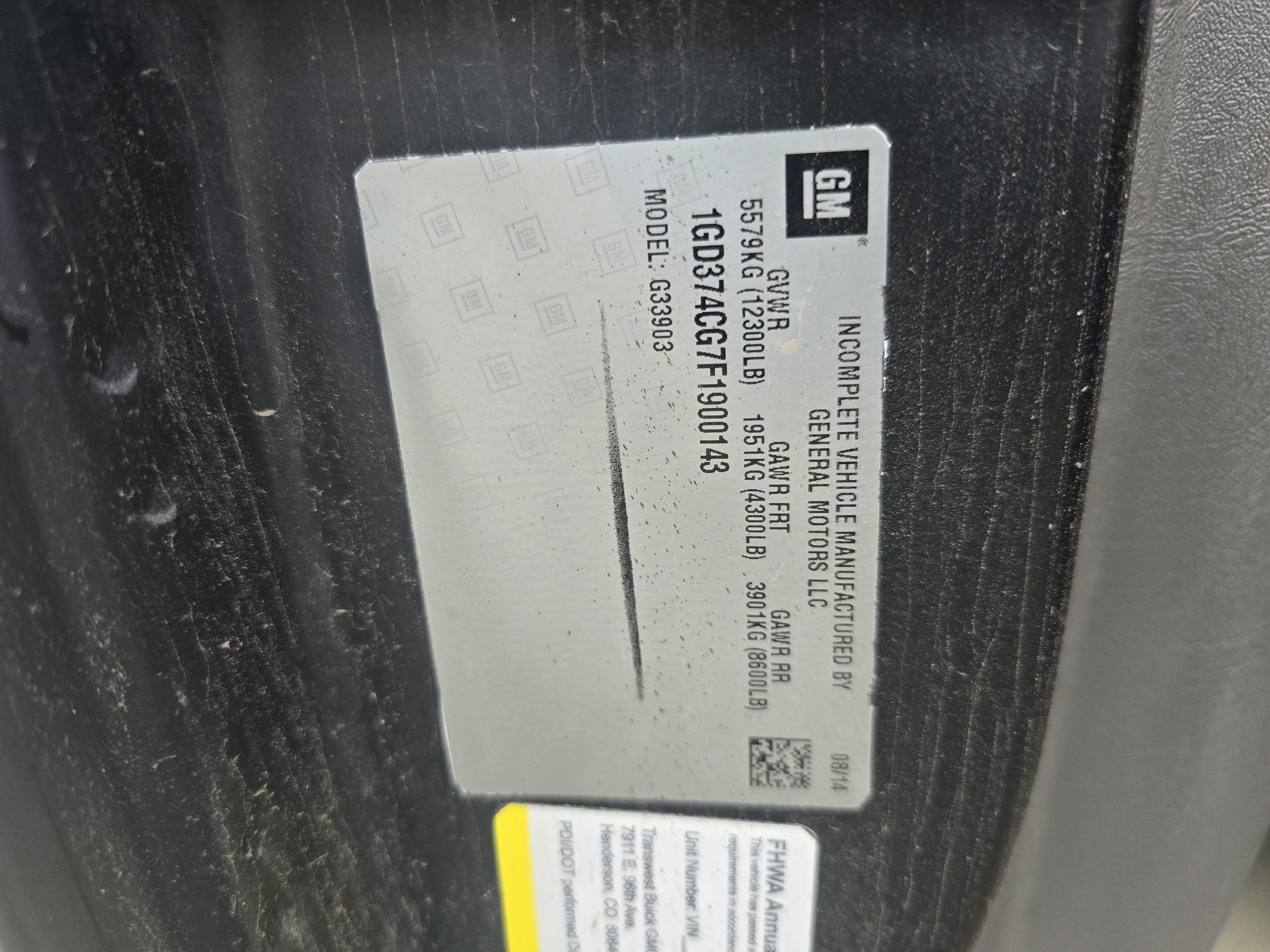 2015 GMC SAVANA 3500 CUTAWAY LED truck for sale