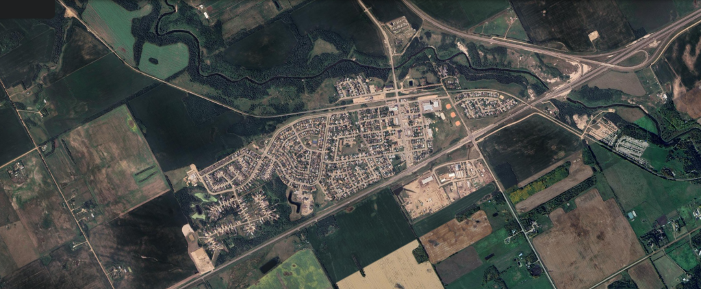 Aerial view of Gibbons Alberta