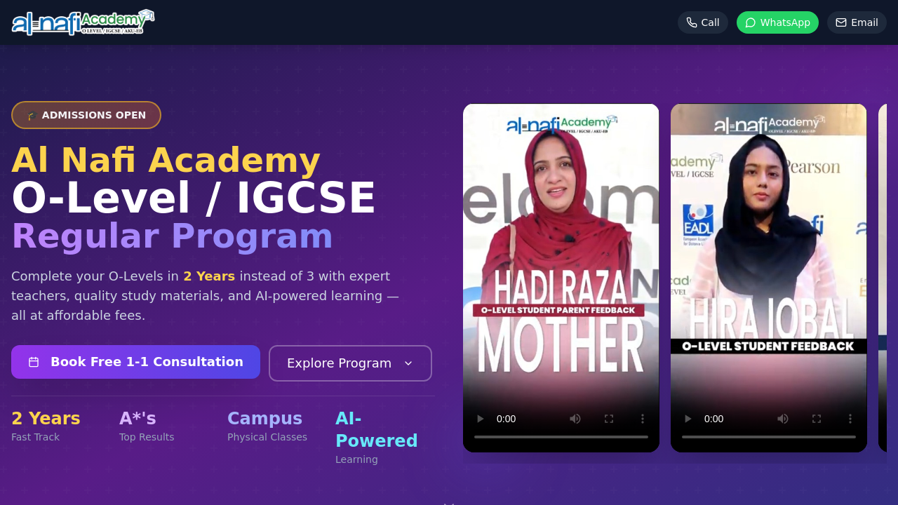 Al Nafi O-Level Morning Program Page Template template preview