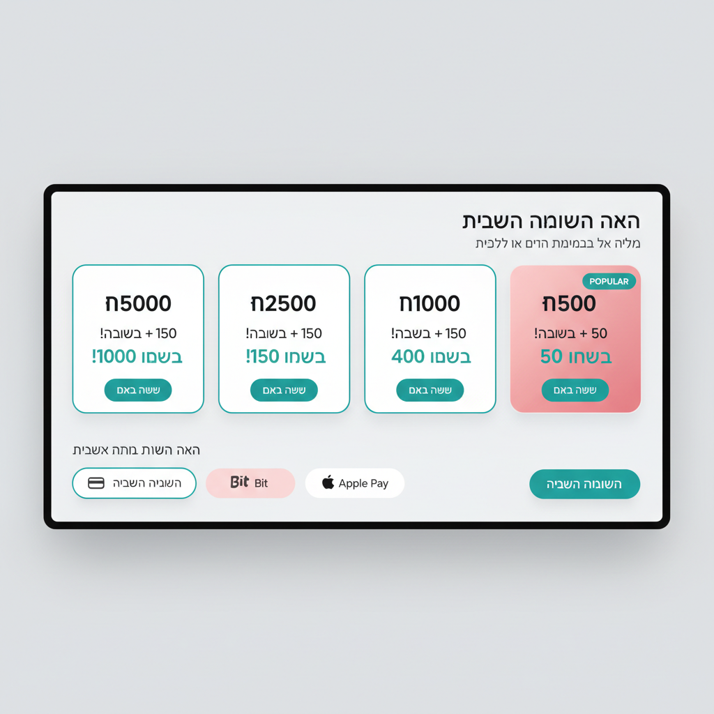 רכישת חבילת קרדיטים