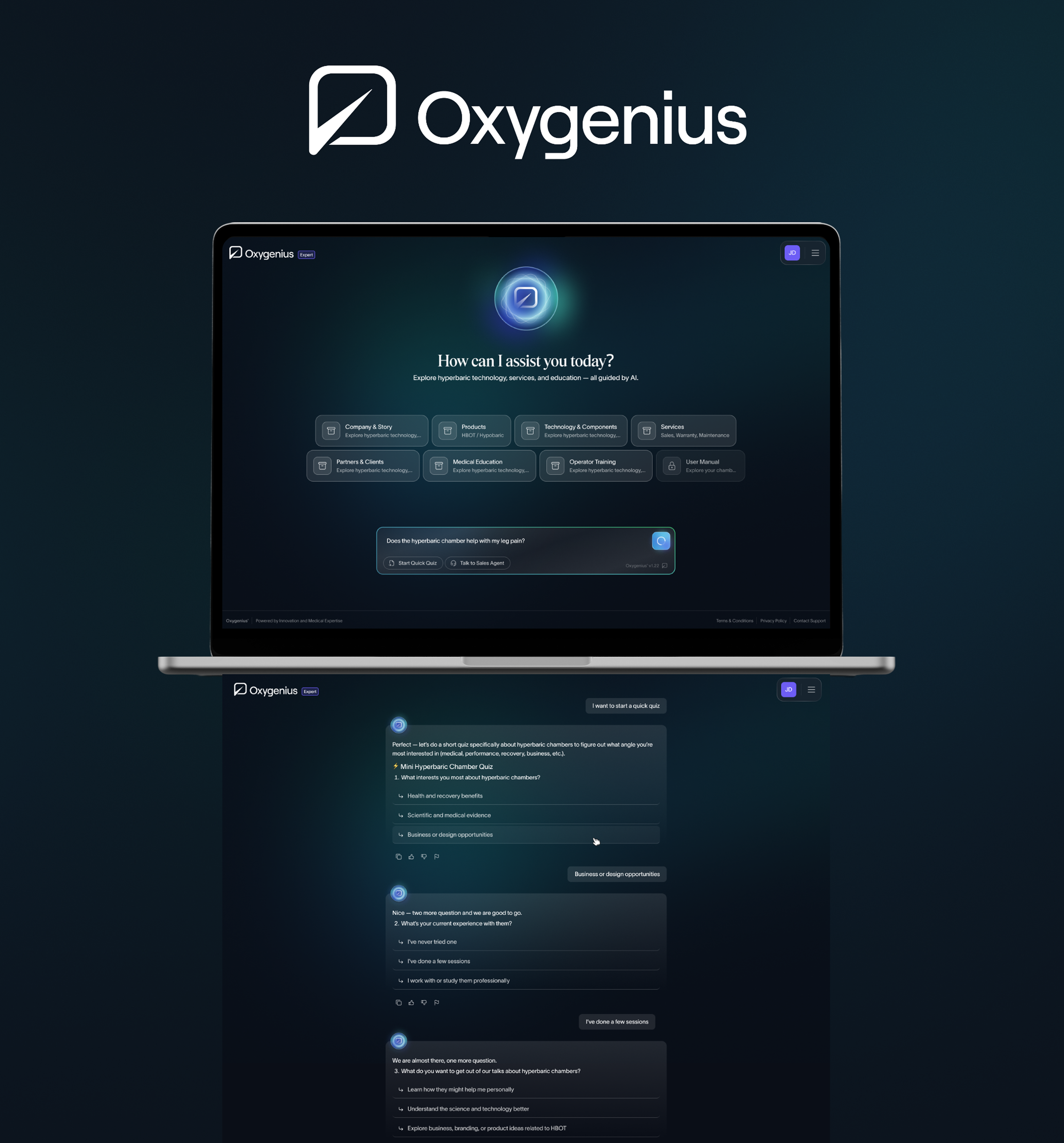 Oxygenius — asistent AI pentru tehnologia hiperbarică