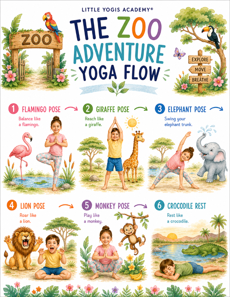 Zoo Adventure Yoga Flow Poster