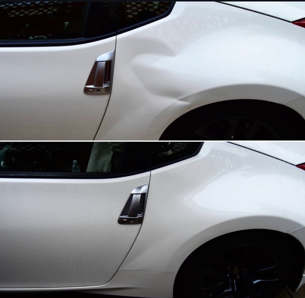 White Hatchback — Fender Dent Repair