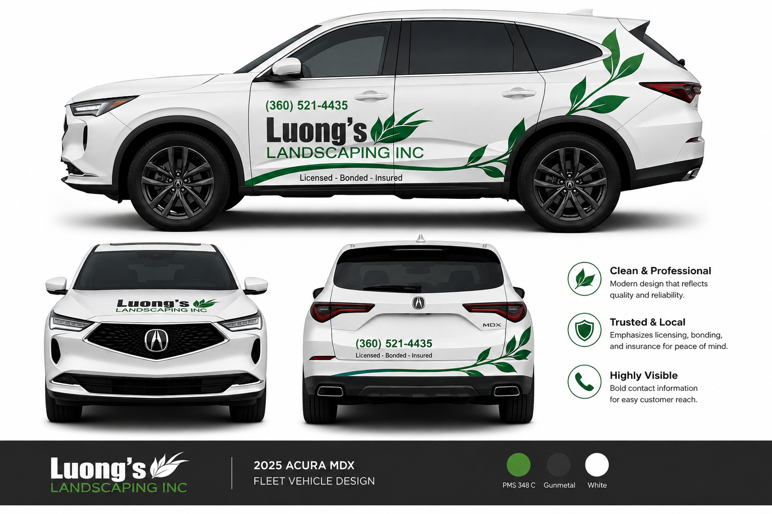 Luong's Landscaping — Fleet Design — commercial vehicle wrap by Auto Studio in Vancouver, WA