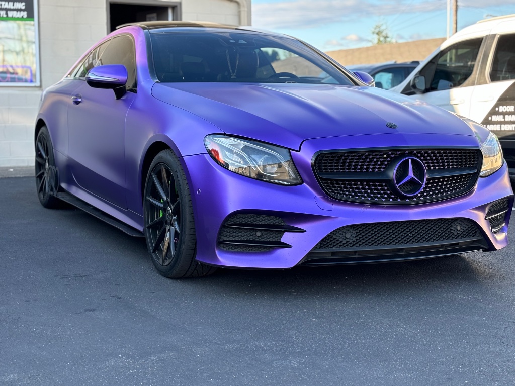 Mercedes E-Class — Matte Purple Wrap