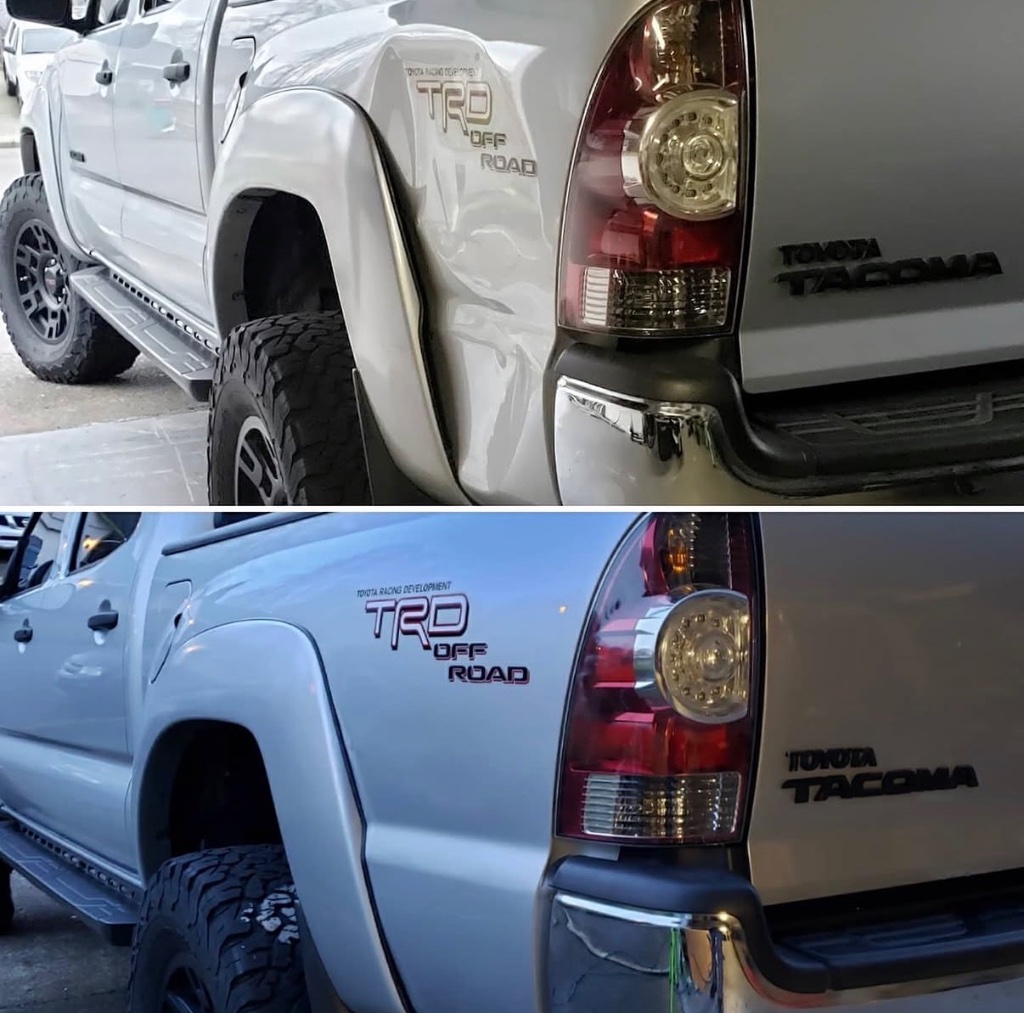 Paintless dent repair result from Dent Eagle Auto Studio in Vancouver, WA