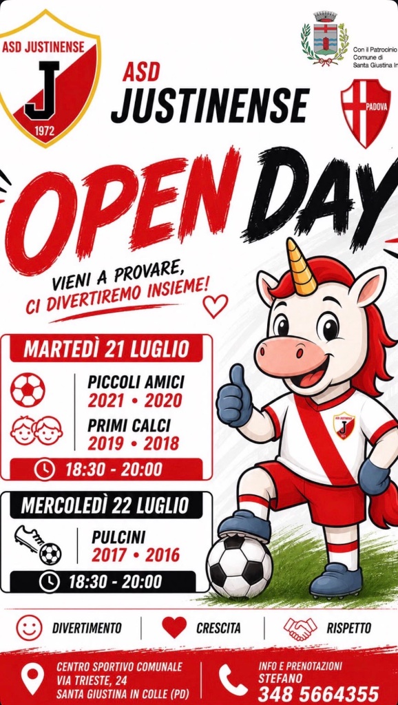 Open Day ASD Justinense - Prova il calcio a Santa Giustina in Colle
