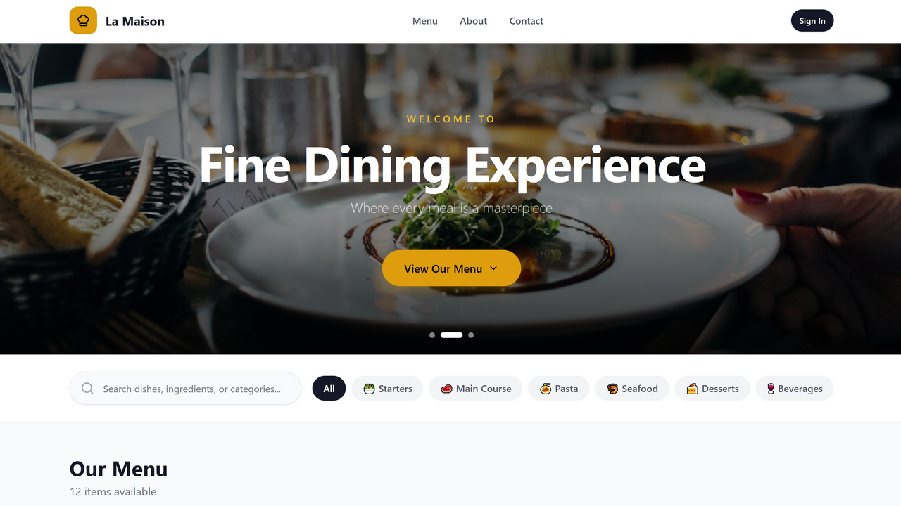 Complete Restaurant Pos System & Website template preview