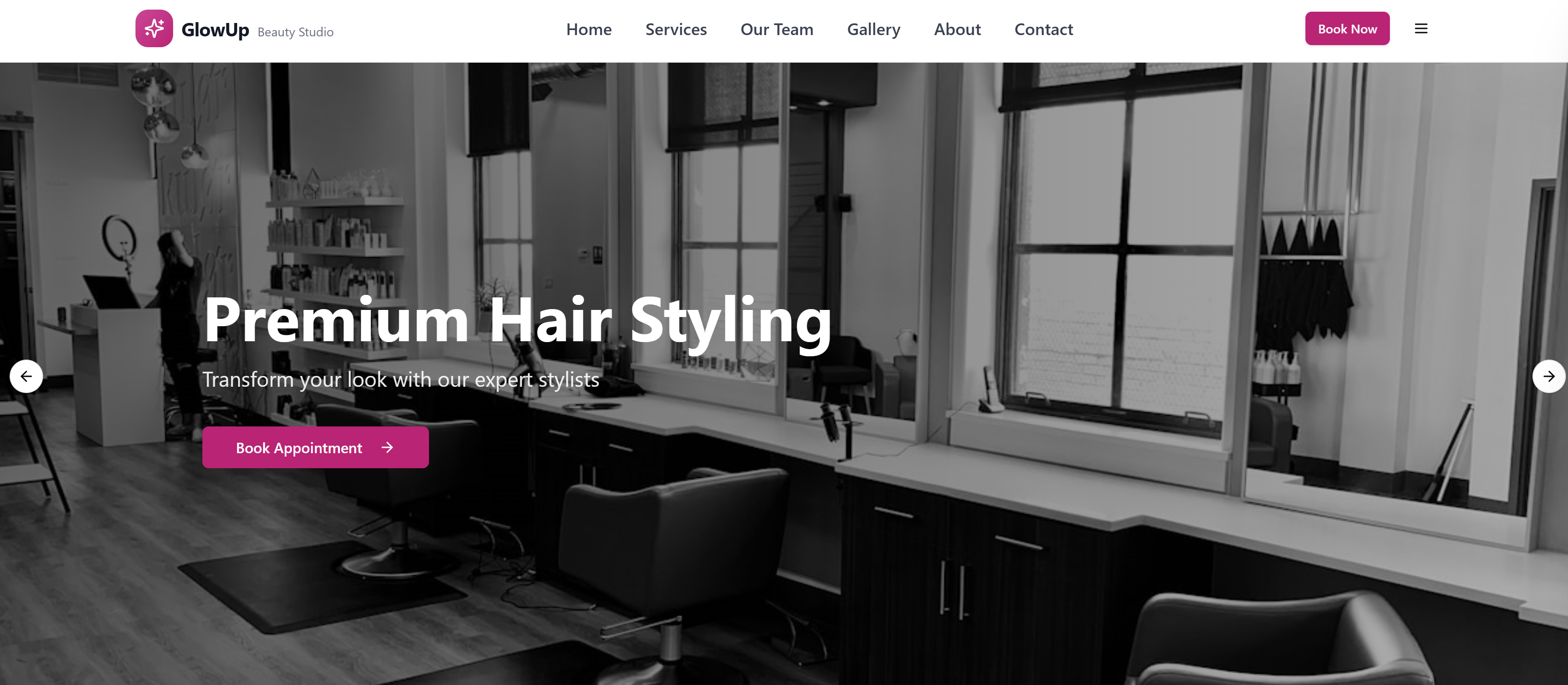 Beauty Saloon & Spa Beautiful Website template preview