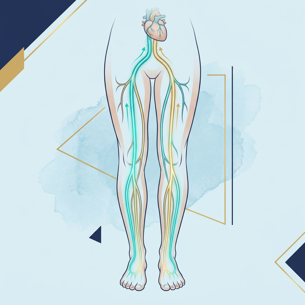 Full legs with healthy upward blood flow from feet to heart, light and energized