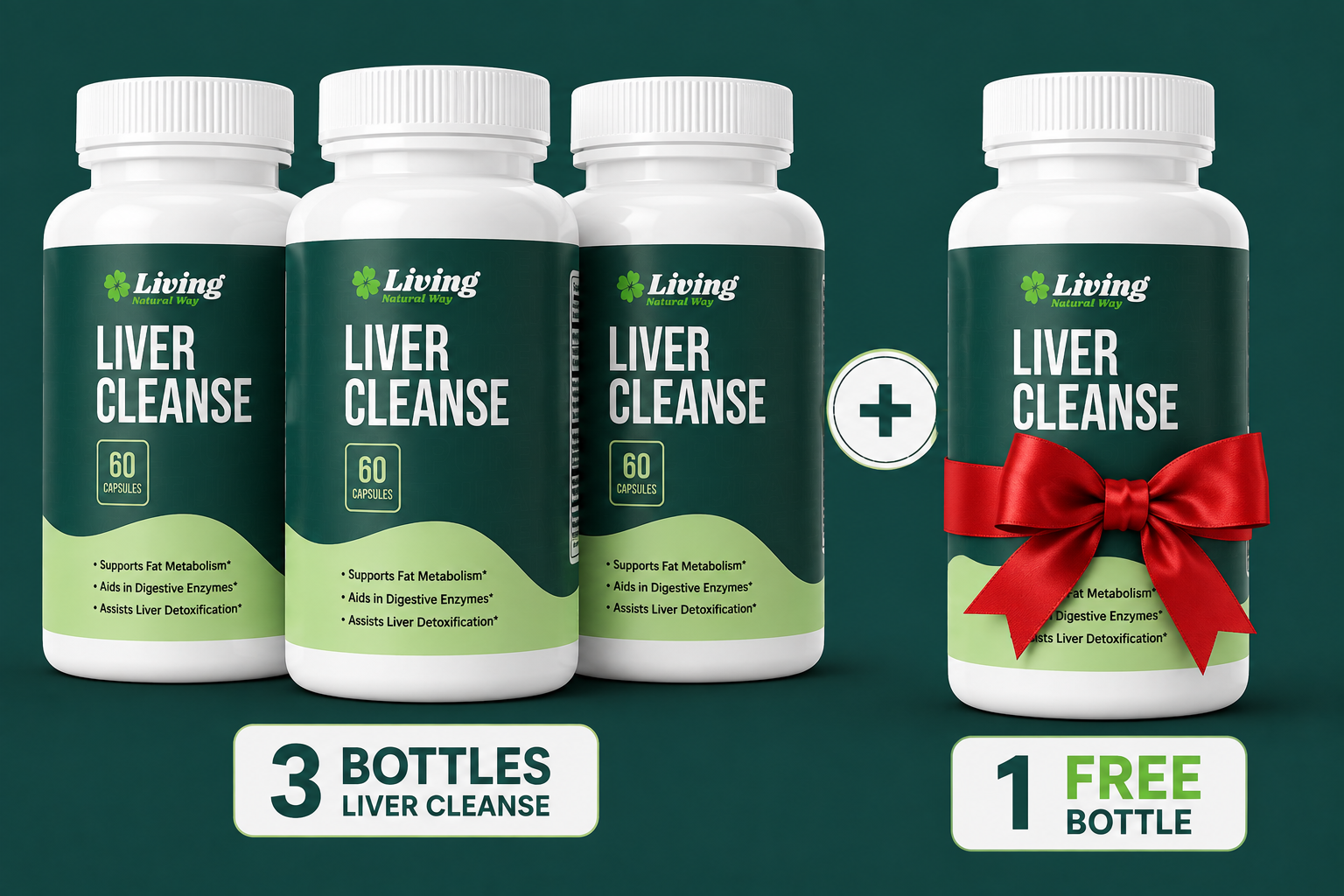 3 bottles + 1 free