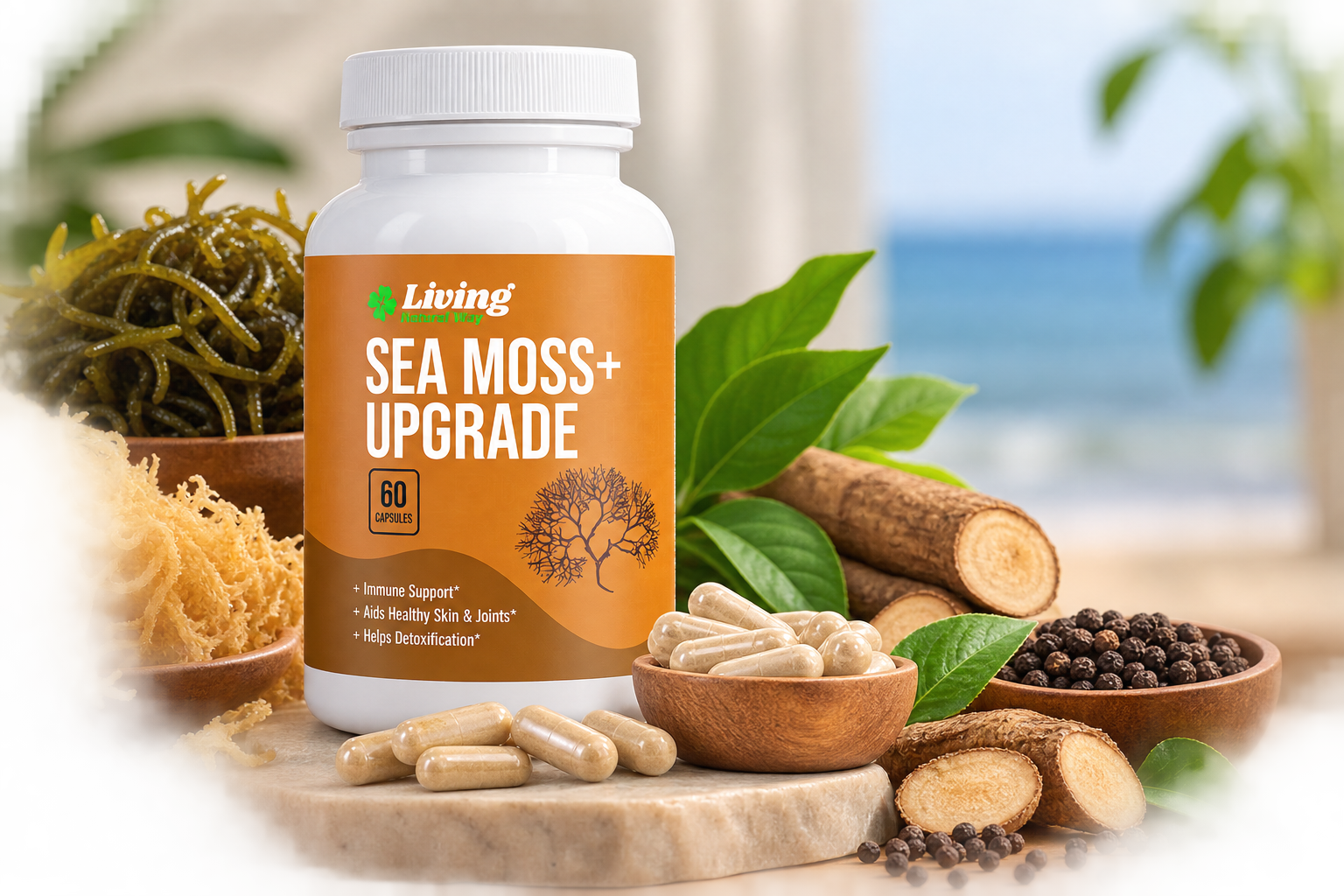 Living Natural Way Sea Moss+ bottle
