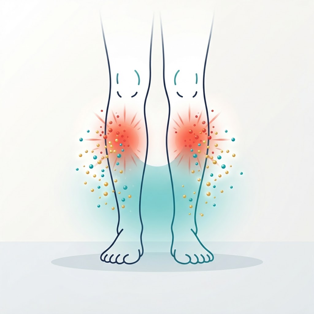 Inflammation hotspots in the calves and ankles calming down with antioxidant support