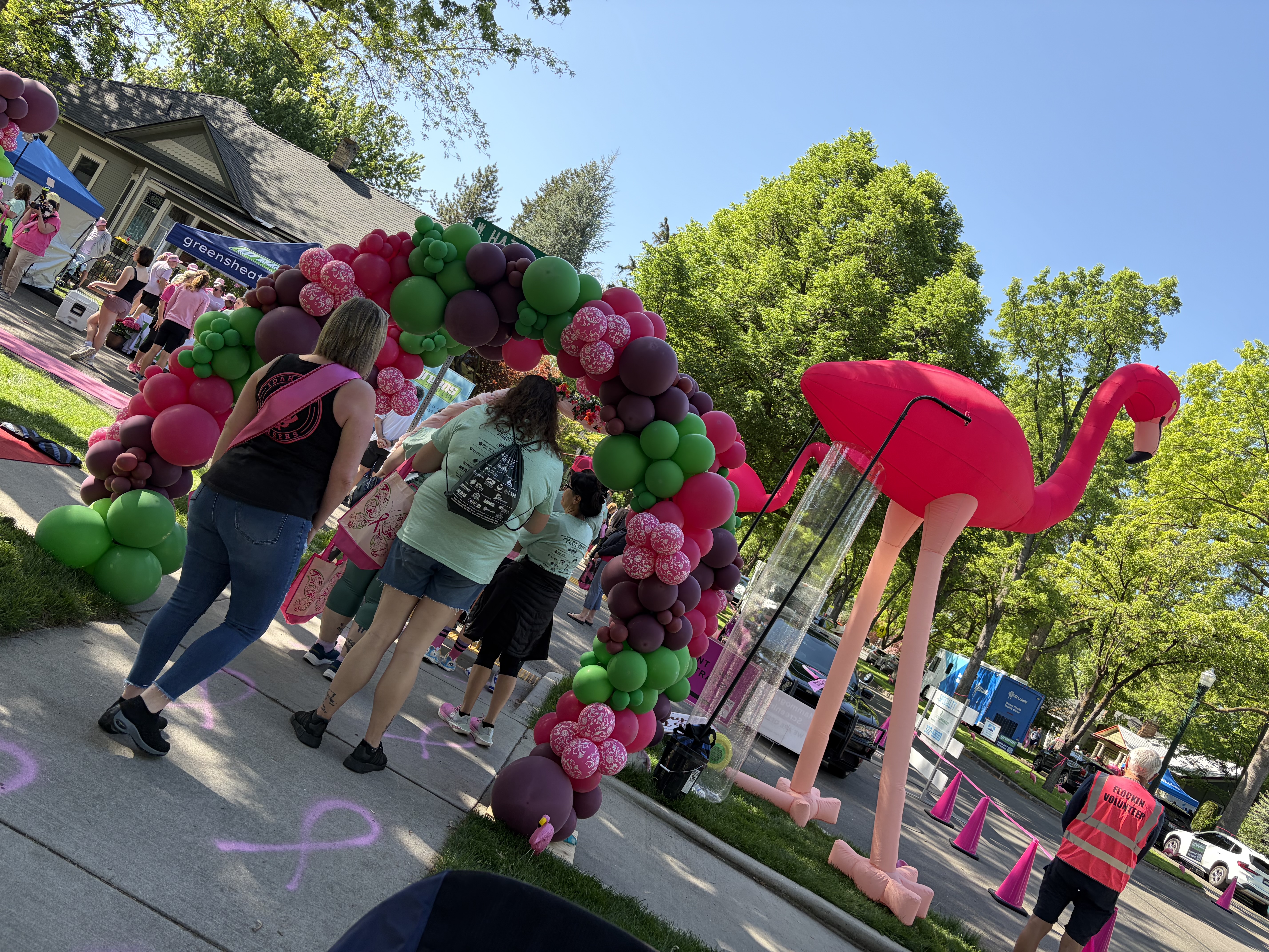 Flockin' volunteers at the arch