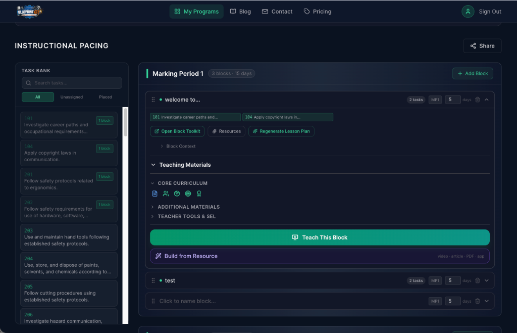 Block Lesson Builder