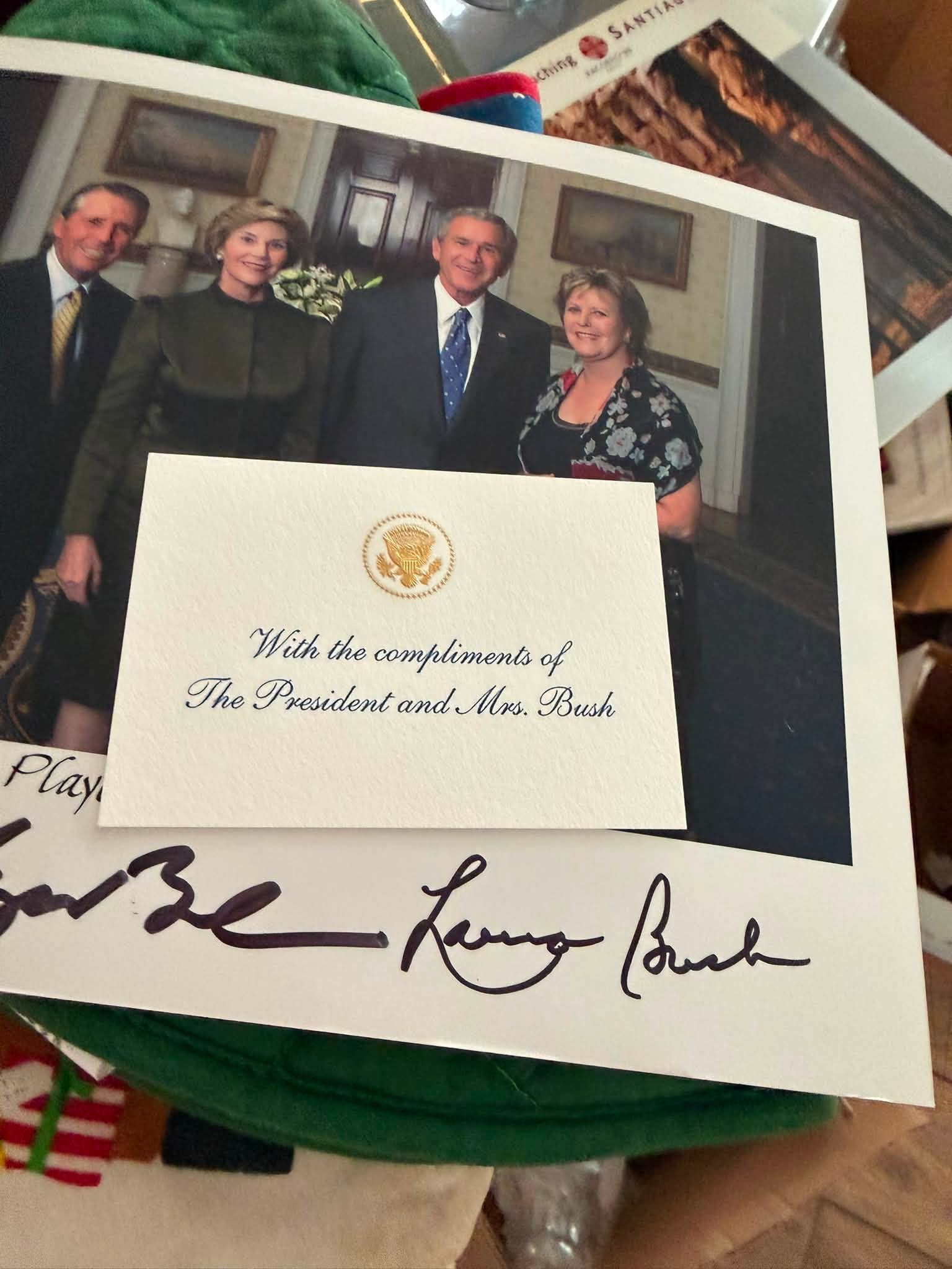 Signed presidential photo found in a storage locker
