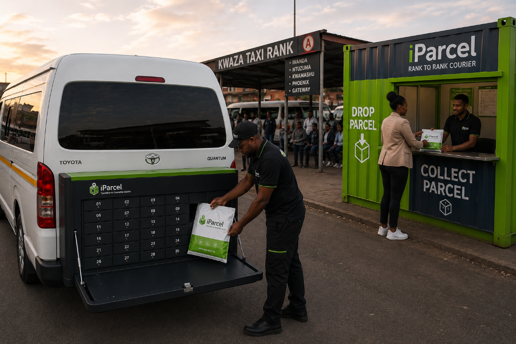 iParcel service in action at a taxi rank