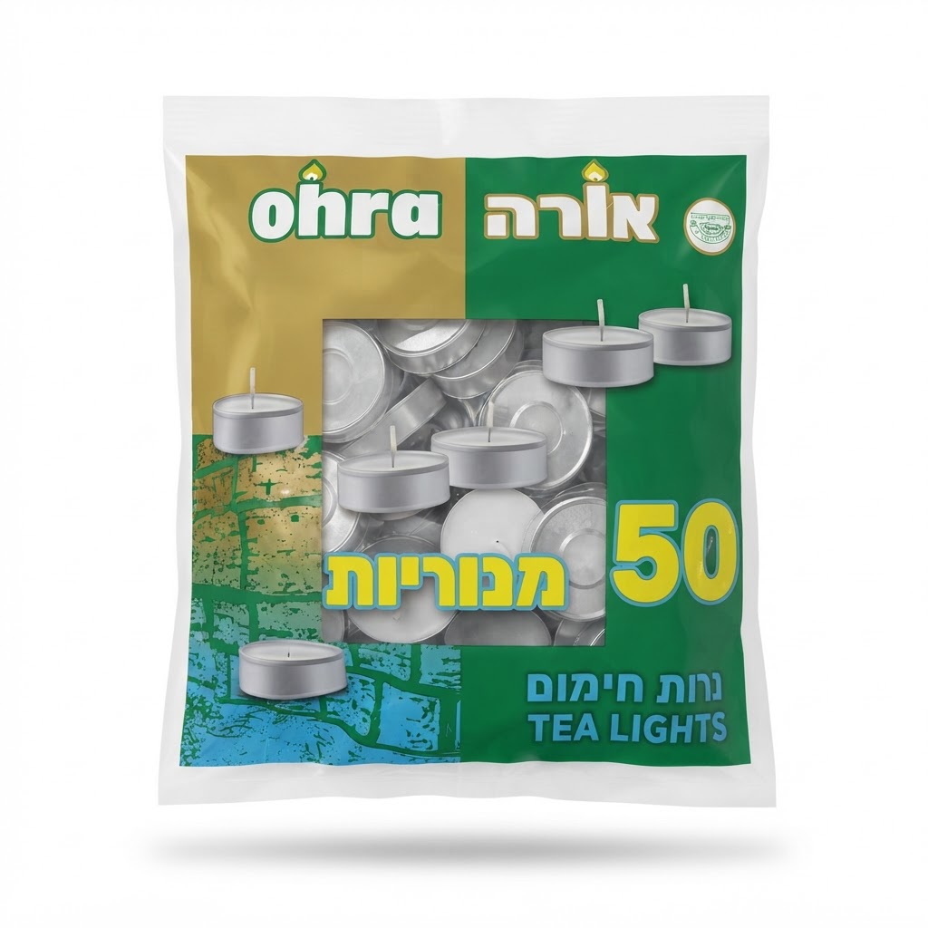 נרות חימום 3 שעות 50 יחידות