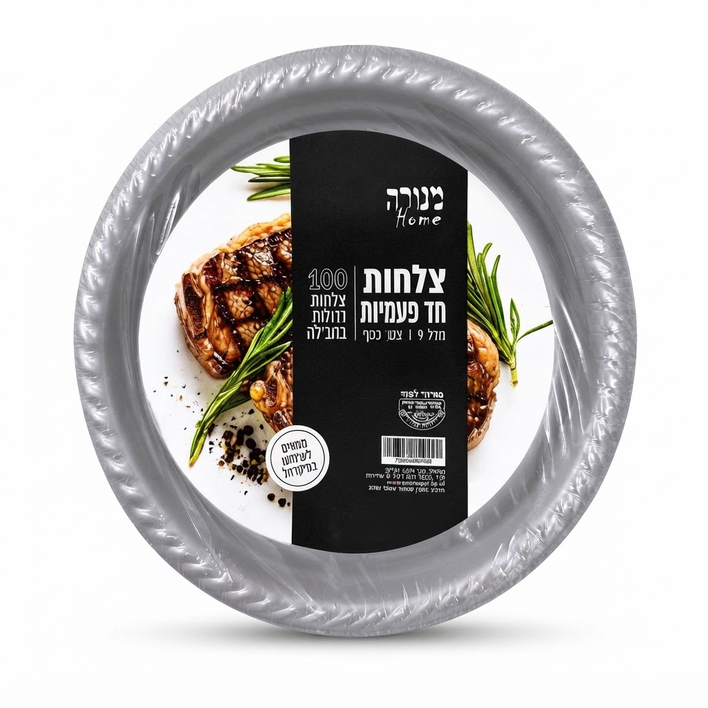 צלחות pp גדולות - זהב וכסף