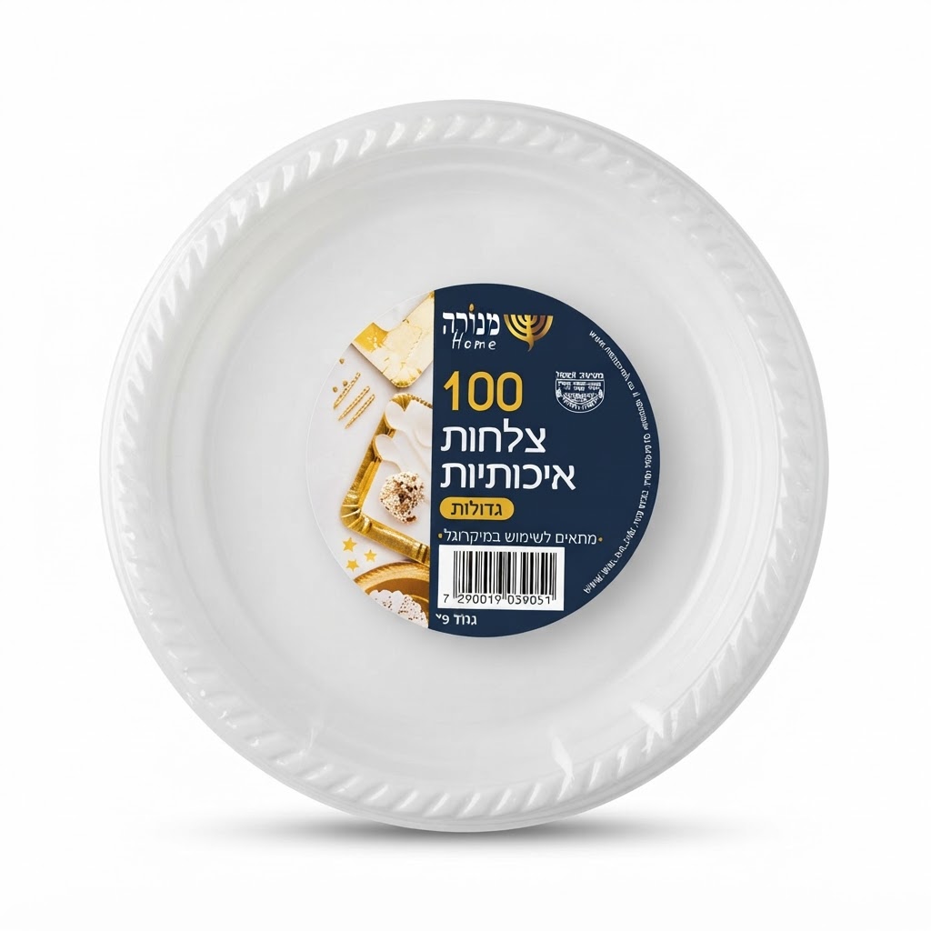 צלחות pp גדולות שקוף-100 יח'