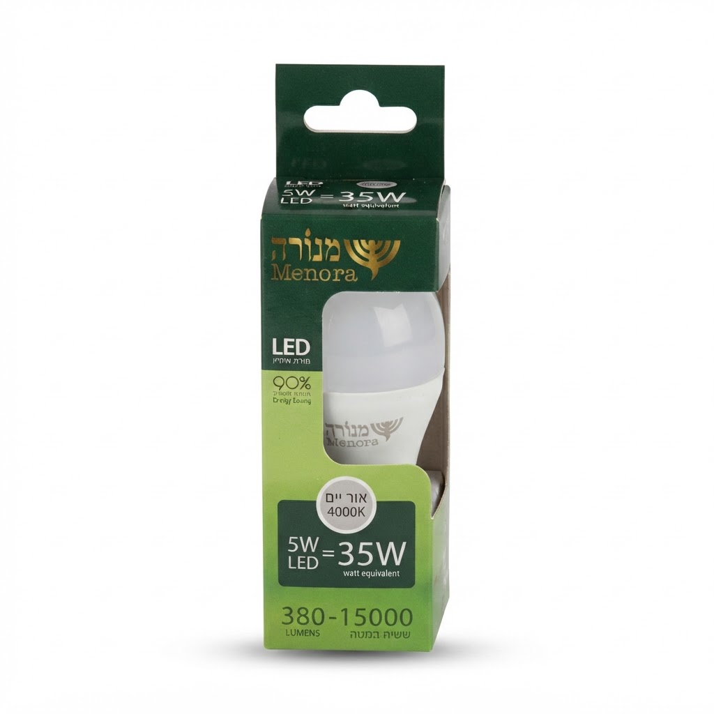 נורת לד 5W  - אור יום 4000K