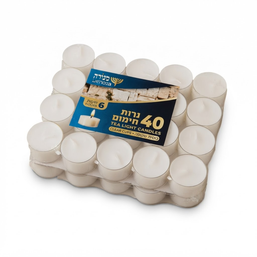 40 נרות חימום פלסטיק דולק כ 6 שעות