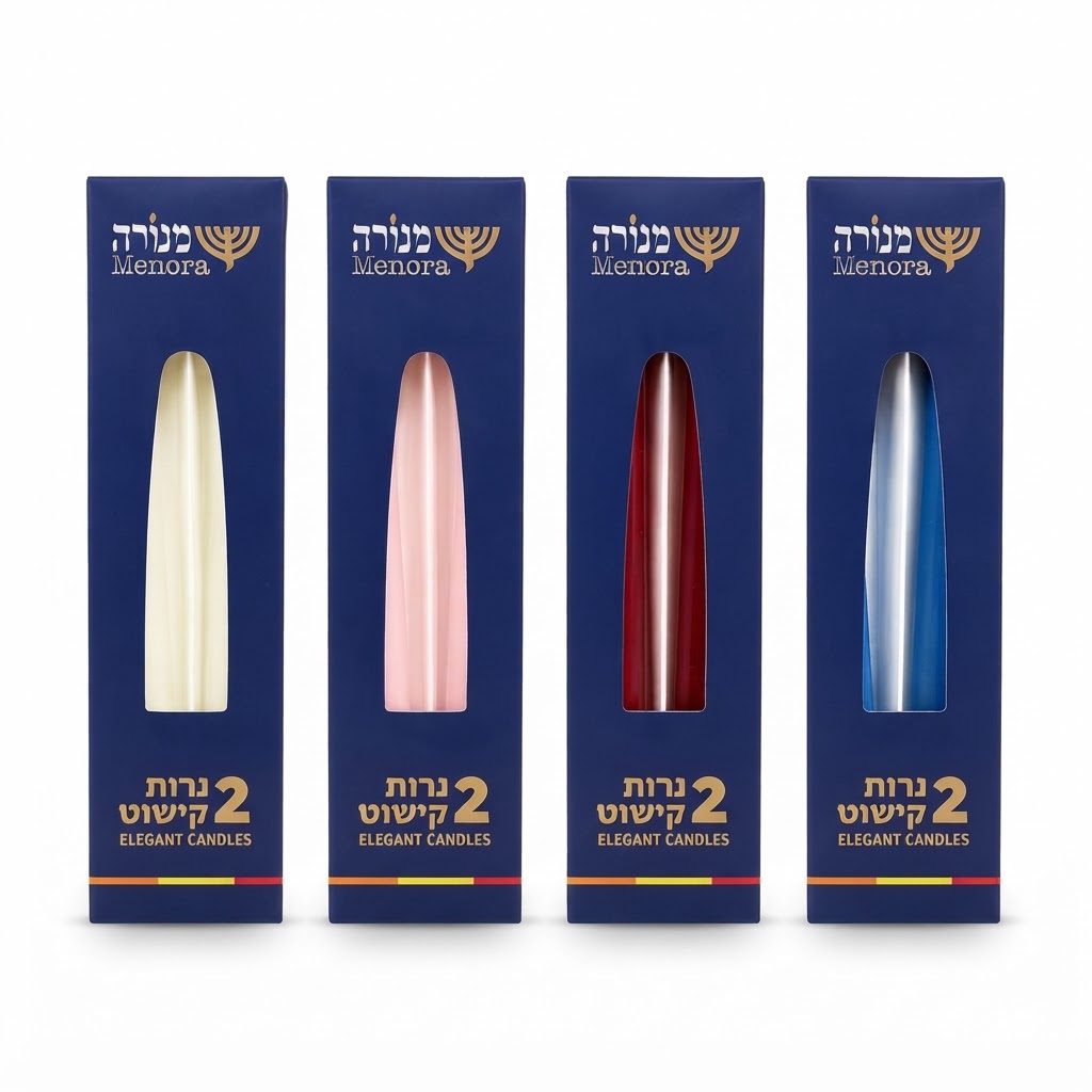 זוג נרות קישוט - במגוון צבעים