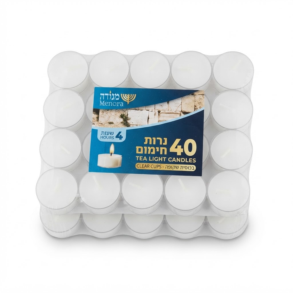 40 נרות חימום פלסטיק דולק כ 4 שעות