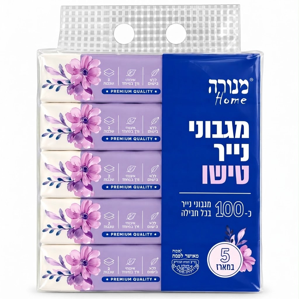 מגבוני נייר טישו - 5 במארז