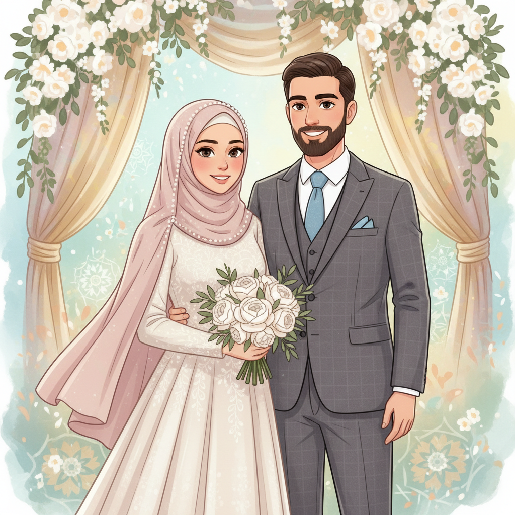 Happy Muslim couple