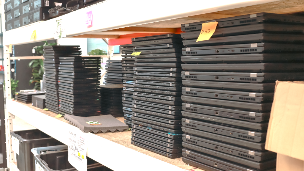 IT equipment awaiting secure data destruction