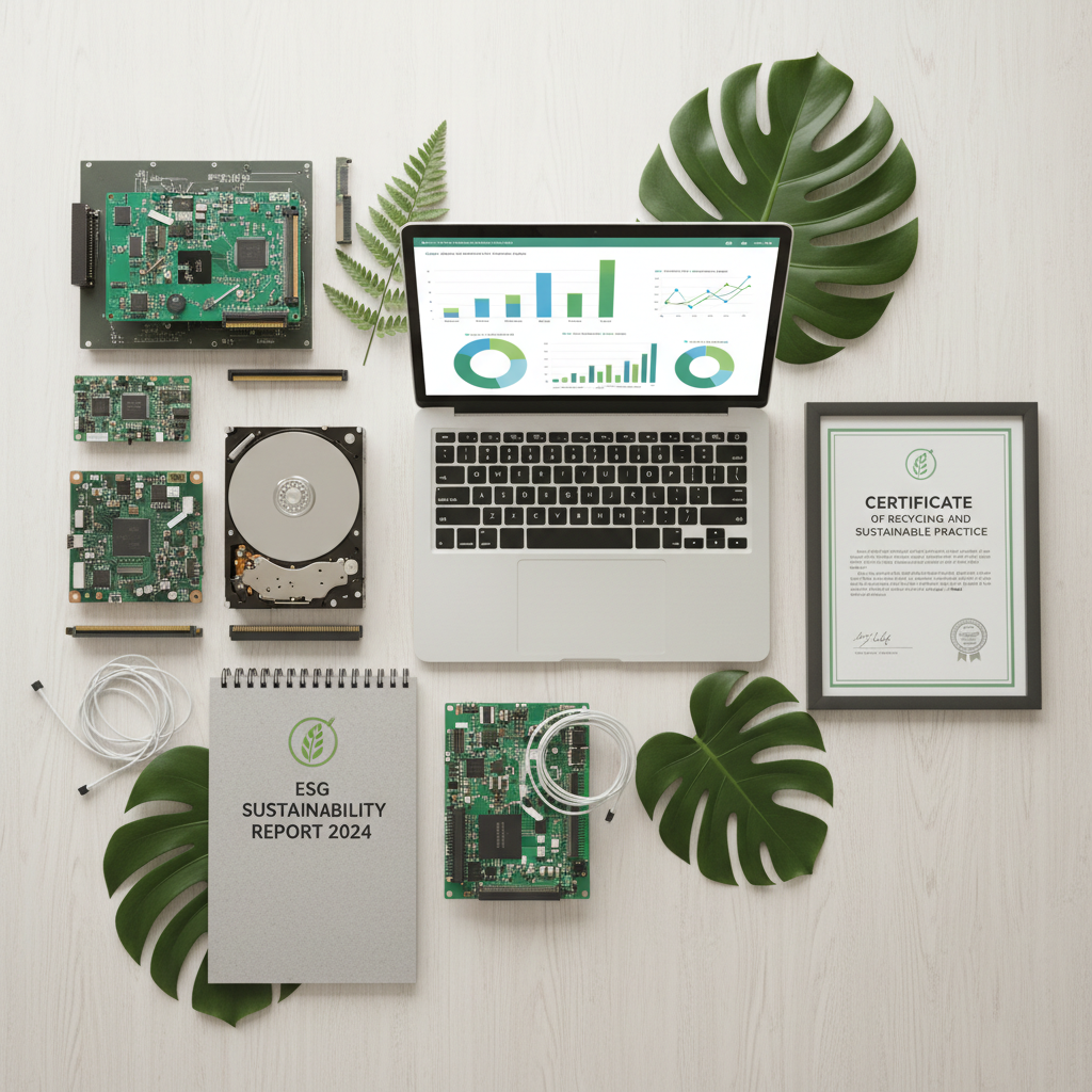 ESG reporting with sustainability data and recycled electronics