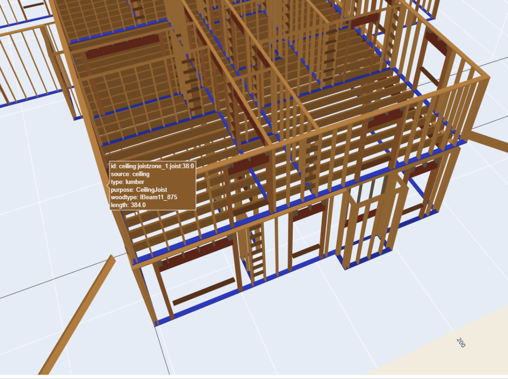 3D ceiling joist framing markup