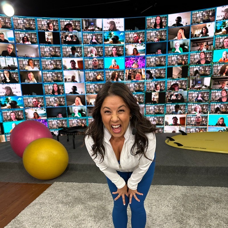 Missy with her community of movement professionals online