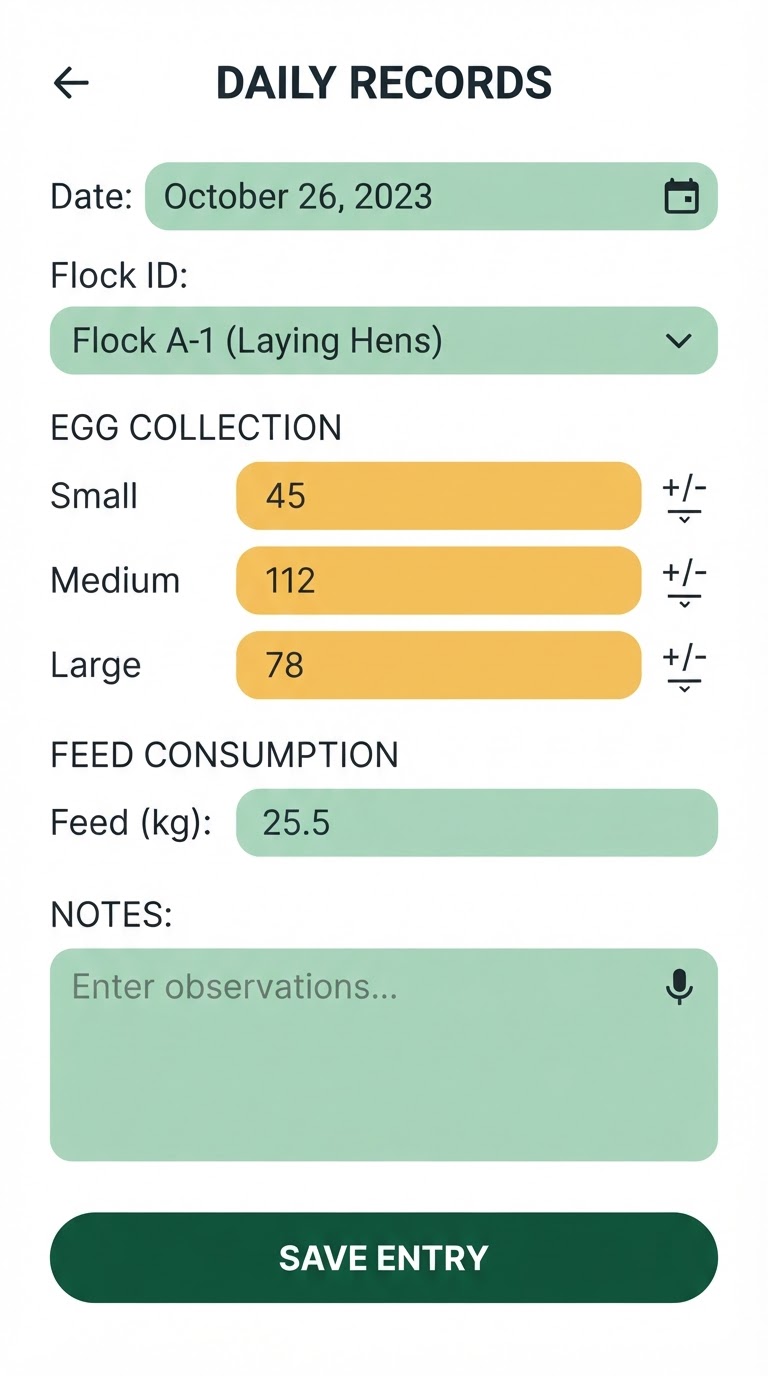 Daily records app screenshot