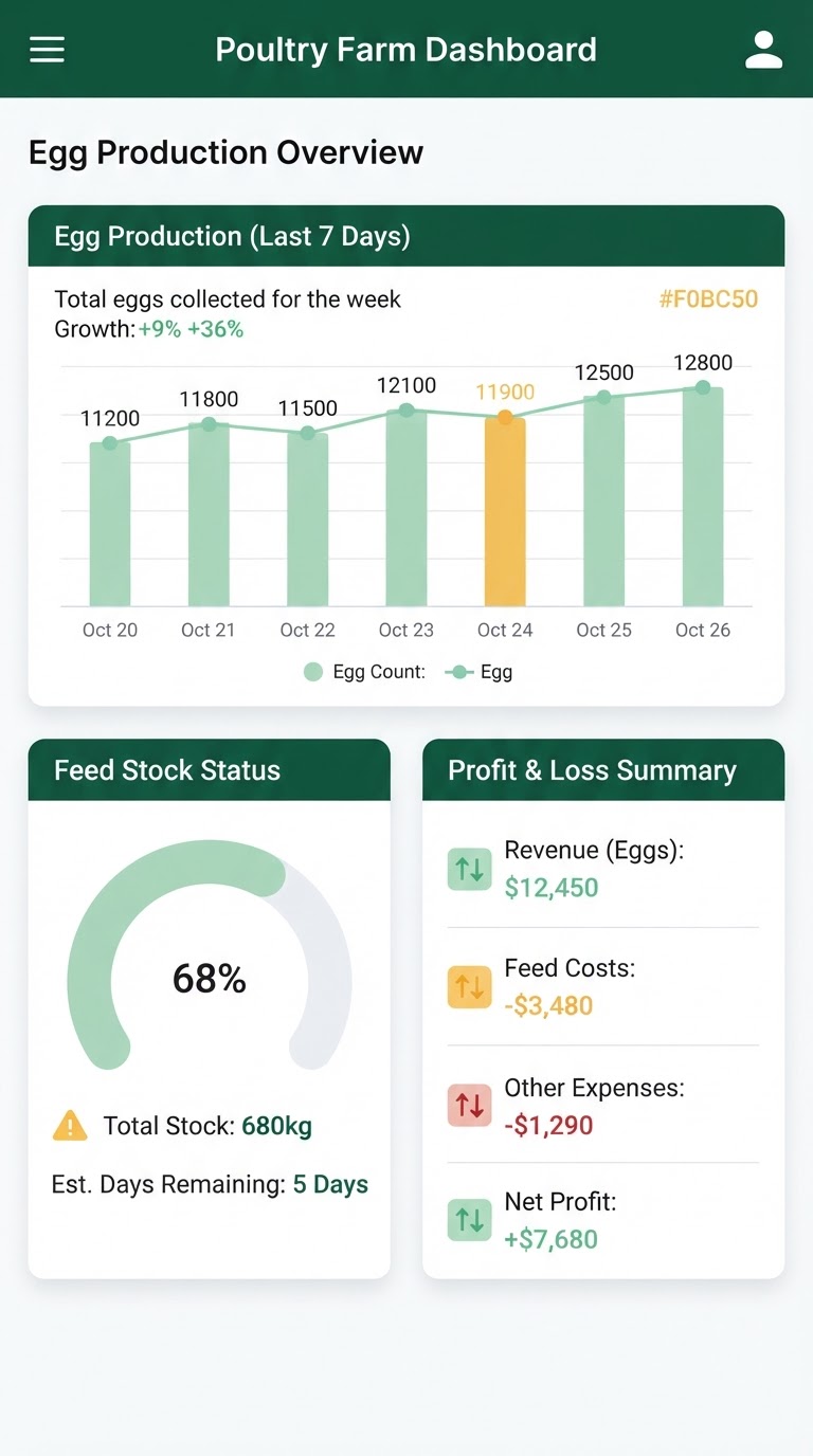 Farm dashboard app screenshot