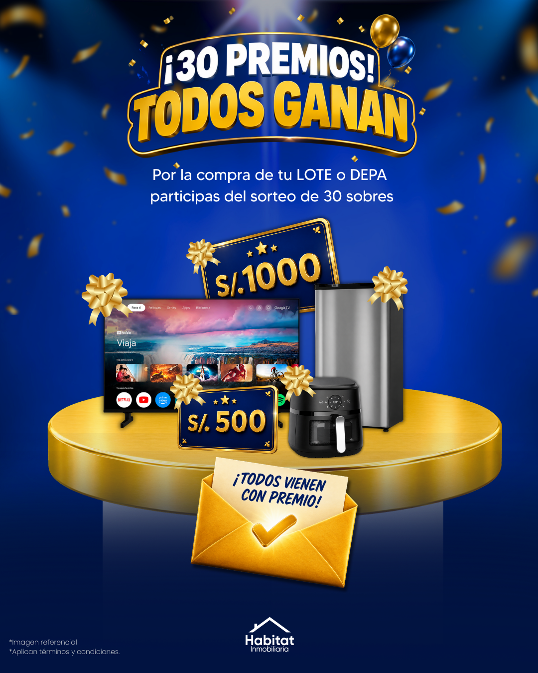 Promociones de Septiembre - 30 premios, todos ganan por la compra de tu lote o depa
