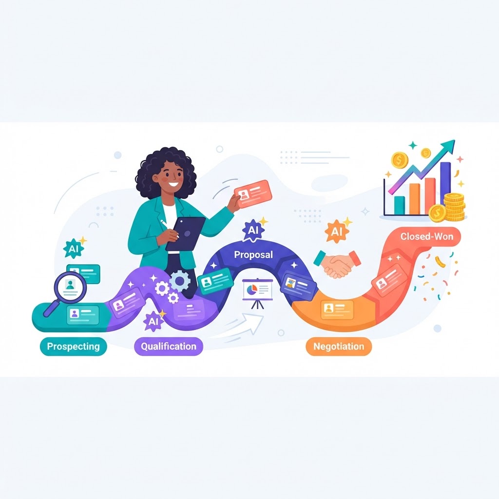 A custom AI sales pipeline tracking every lead through every stage to a closed deal