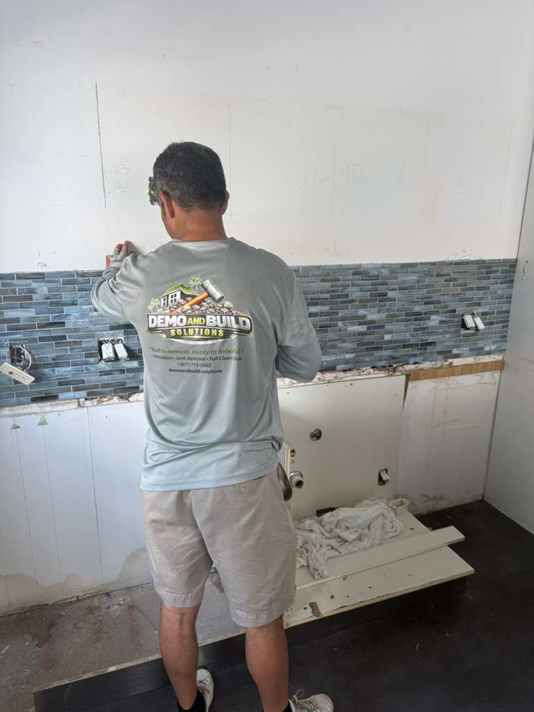 Kitchen demolition Miami FL - tile backsplash removal