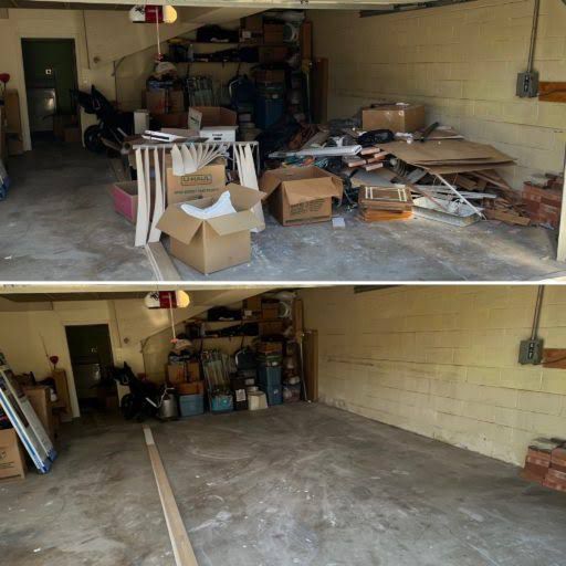 Garage Junk Removal before and after