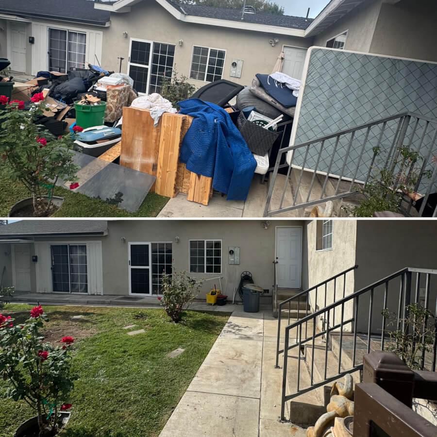 Backyard Cleanout before and after