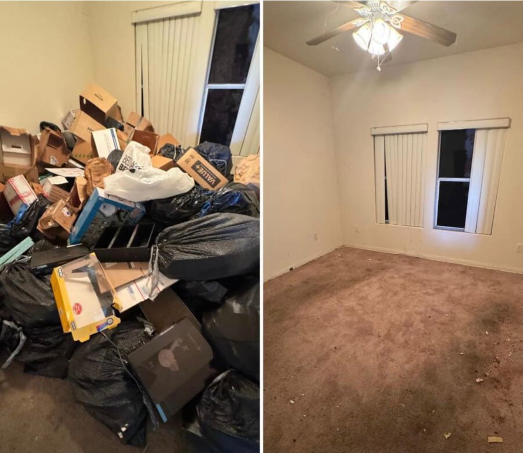 Room Cleanout before and after