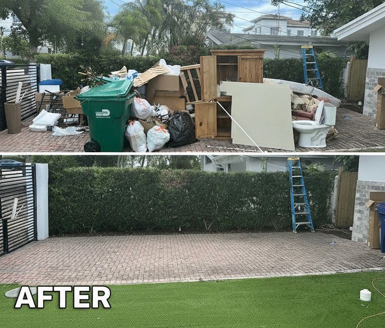 Driveway Cleanout before and after