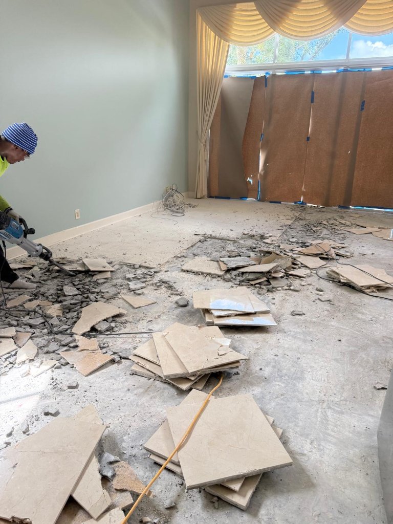Floor tile demolition South Florida