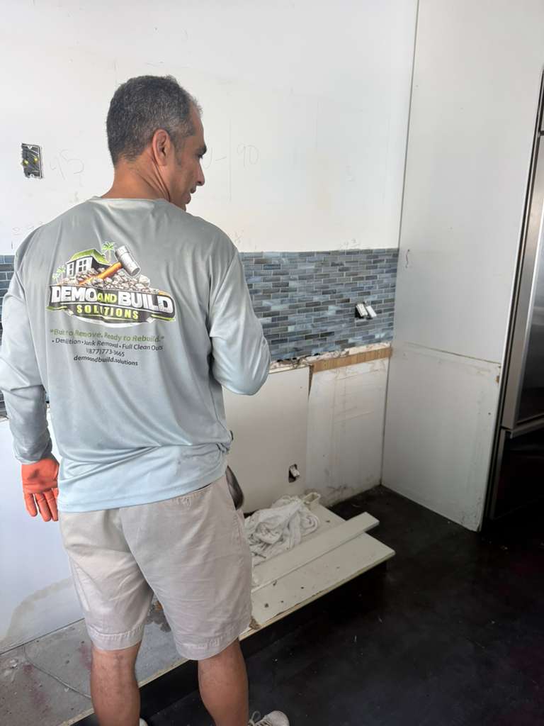Kitchen demolition Miami FL - cabinet and tile removal