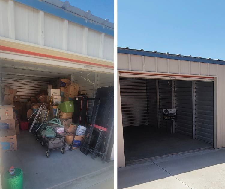 Storage Unit Cleanout before and after